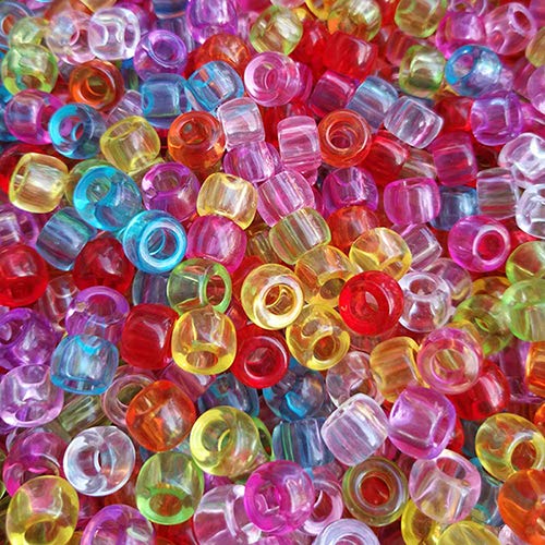 BALABEAD Rainbow Transparent Color Mixed Pony Beads for Friendship Bracelet Making Size 6x9mm 1000pcs - Image 2