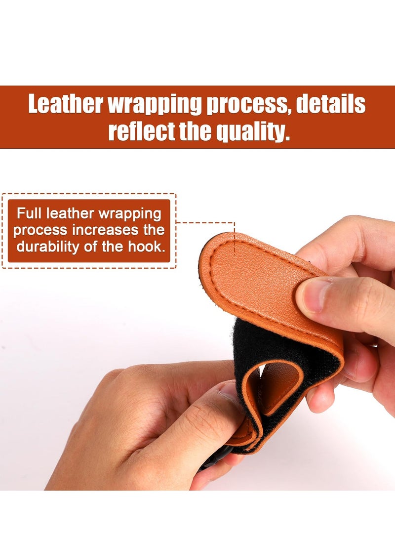 Oasisgalore 2pcs Leather-Style Baby Stroller Hooks - Adjustable Clips with Buckle Strap for Hanging Bags(Brown)  - Image 5