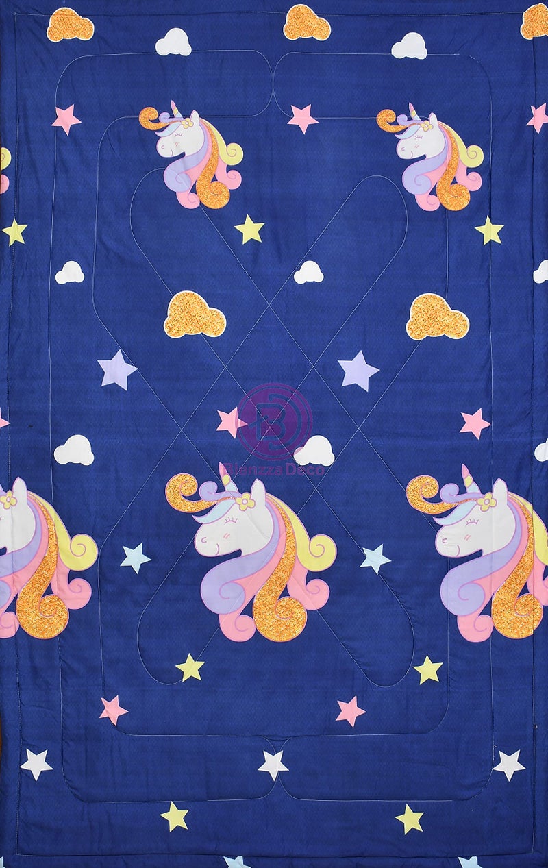 KitchDeco Kitch Deco™ Glace Cotton Single Bed Reversible Babies & Kids Comforter/Dohar/Quilt, 200 GSM (60x90 Inches) (Unicorn Head) - Image 3