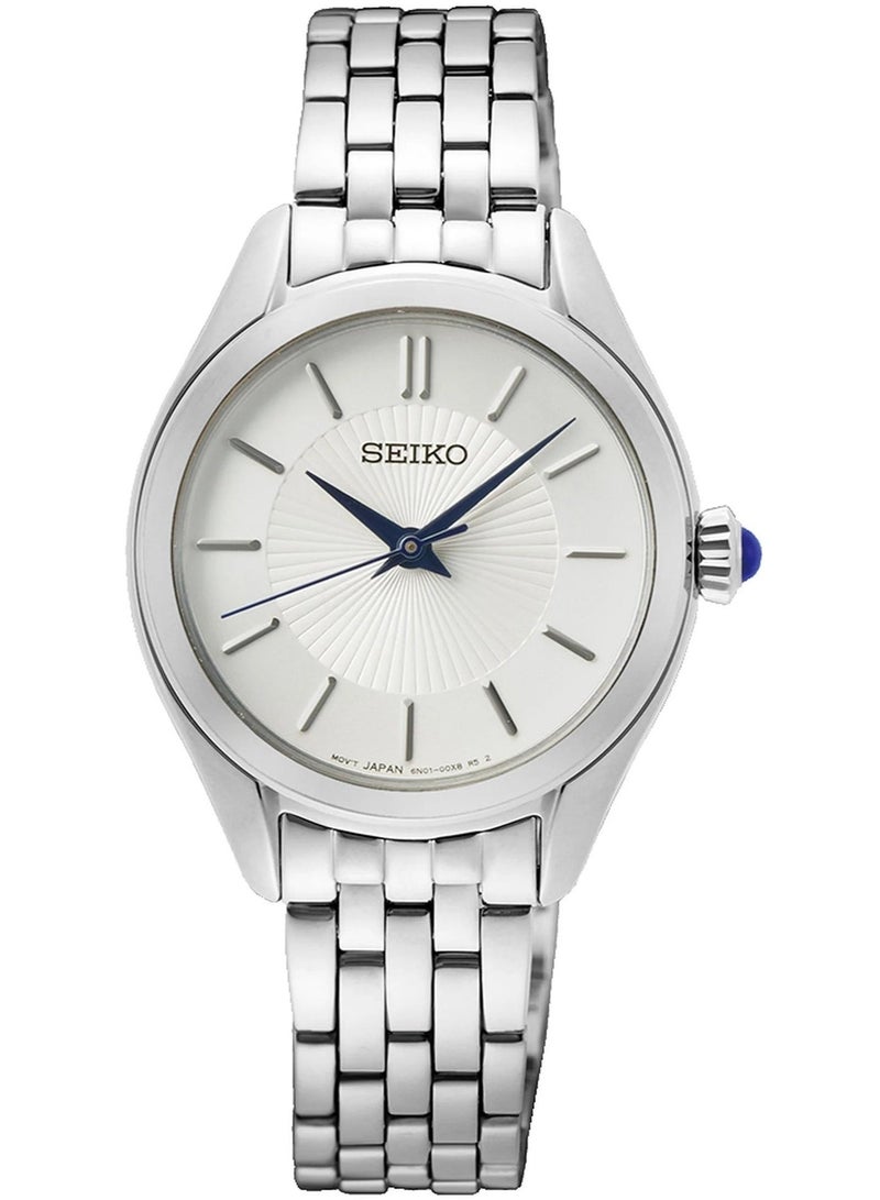 سيكو Classic Women’s Watch SUR537P1, 29 mm White Dial, Stainless Steel Case & Bracelet, 50 m WR - Image 1