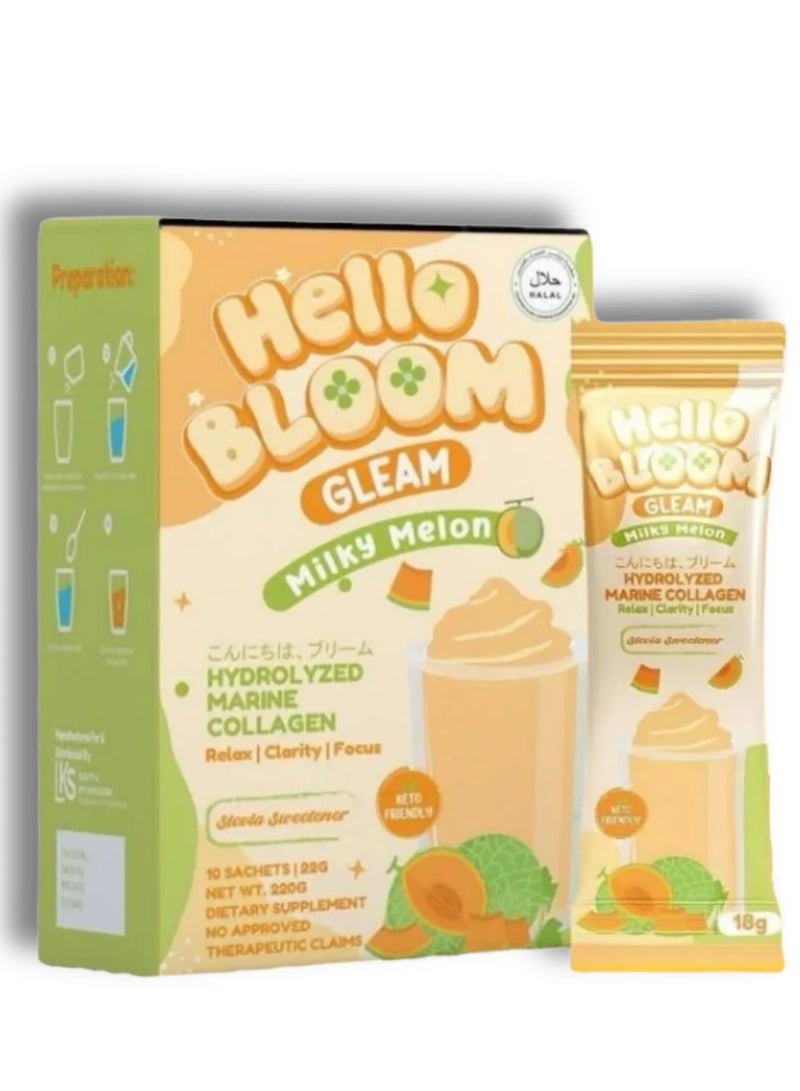 Hello Bloom Gleam, Milky Melon 18Gx10Sachets