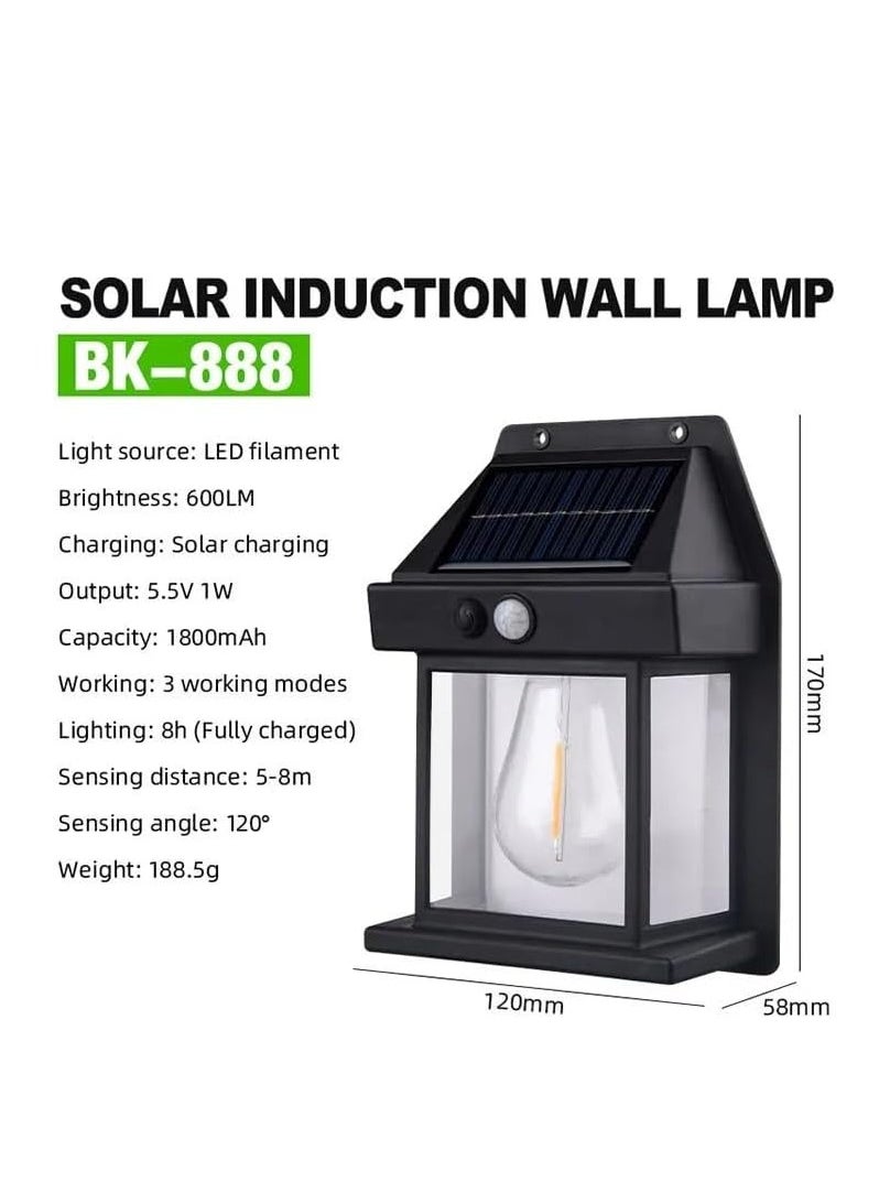 Solar Tungsten Wall Light Outdoor, Wall Sconce Motion Sensor Light Ip65 Waterproof, Dusk to Dawn Exterior Lighting Fixtures Wall Mount for Outside House Patio Porch Garage Black - pzsku/ZD9B74F6991451526FD00Z/45/_/1707034327/181b8a11-7296-4e69-8176-9563be4ce6cf