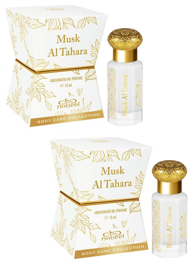 Nabeel Set of 2 Musk Al Tahara 12ML Perfume Oil Long Lasting, Alcohol-Free, Premium Arabian Fragrance - Image 1