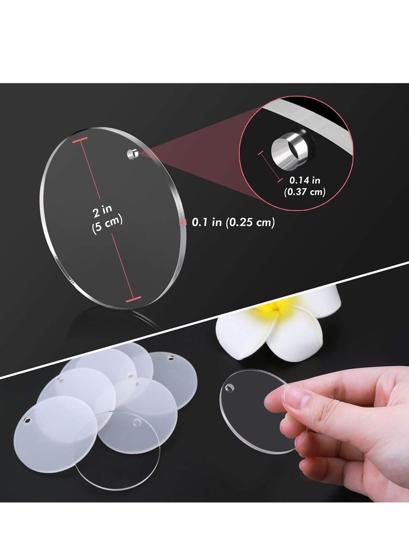 Excefore Acrylic Transparent Circle 20PCS Acrylic Keychain Blanks 2 inch Clear Round Discs Clear Round Keychains Blanks Keychain Tassels Set for DIY Craft - Image 4