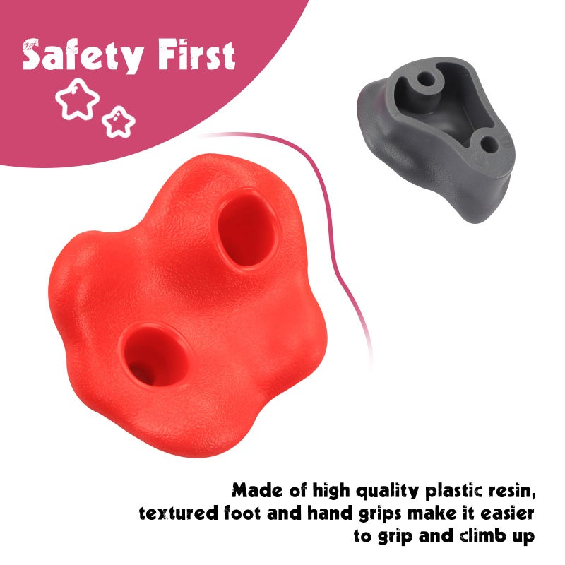IFOYO Rock Climbing Holds, 20 Large Climbing Rocks for Indoor Outdoor Playground Set for Kids Over 4 Years Support 132lbs 60kg,Bright and Dark Color - Image 4