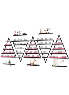 EBANKU EBANKU 10PCS Metal Nail Polish Storage Racks, 5 Tiers Nail Polish Racks for Wall Black Triangular Display Rack Cosmetic Display Case Perfume Wall Shelf Essential Oil Organizer for Nail Salon Shop 