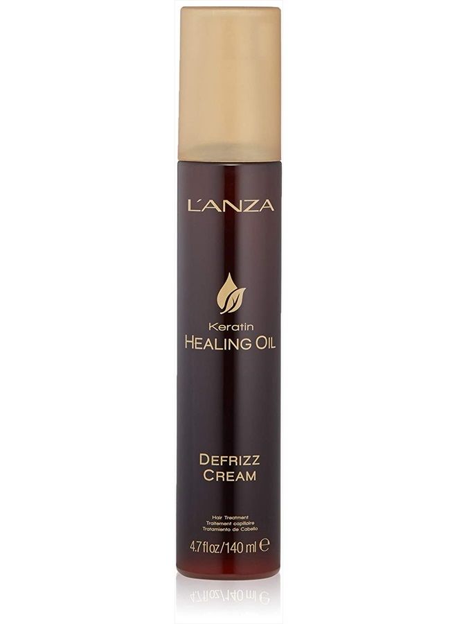 L'anza كريم زيت الكيراتين المعالج ضد التجاعيد، لإنهاء لامع ومظهر يدوم طويلاً، مع حماية ثلاثية من الأشعة فوق البنفسجية والحرارة، مناسب لجميع أنواع الشعر، حجم السفر (4.7 أونصة سائلة) - Image 1