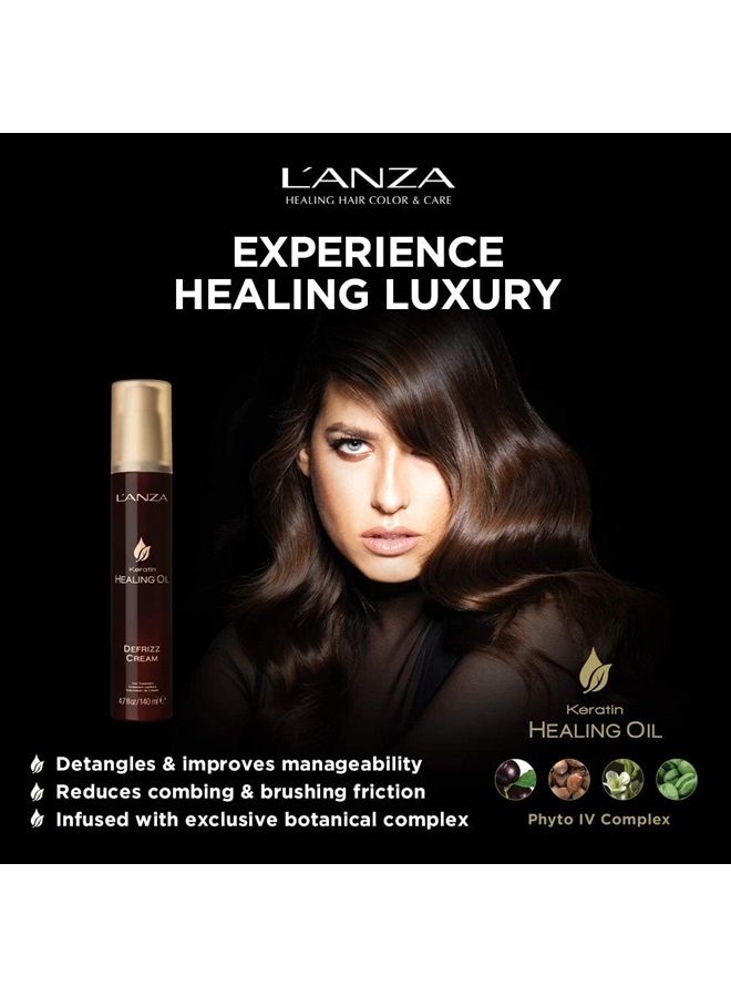 L'anza كريم زيت الكيراتين المعالج ضد التجاعيد، لإنهاء لامع ومظهر يدوم طويلاً، مع حماية ثلاثية من الأشعة فوق البنفسجية والحرارة، مناسب لجميع أنواع الشعر، حجم السفر (4.7 أونصة سائلة) - Image 4
