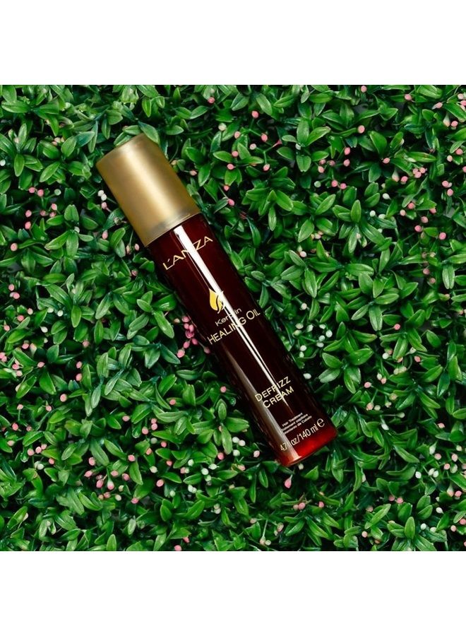 L'anza كريم زيت الكيراتين المعالج ضد التجاعيد، لإنهاء لامع ومظهر يدوم طويلاً، مع حماية ثلاثية من الأشعة فوق البنفسجية والحرارة، مناسب لجميع أنواع الشعر، حجم السفر (4.7 أونصة سائلة) - Image 3