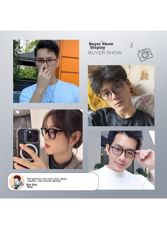 Pulais Blue Light Blocking Gl For Men, Professional Prescription Gl For Near-sightedness, Ultra-light High Definition Anti-radiation Gl Frame Md71269 Night Black - Image 3