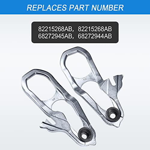 JDMSPEED New Heavy Daty Front Car Tow Hooks Left & Right with Hardware Chrome Replacement for Dodge Ram 1500 DT with 3.6L 5.7L Engine 2019 2020 2021 2022 Replaces 82215268AB 82215268AB 68272944AB - Image 3
