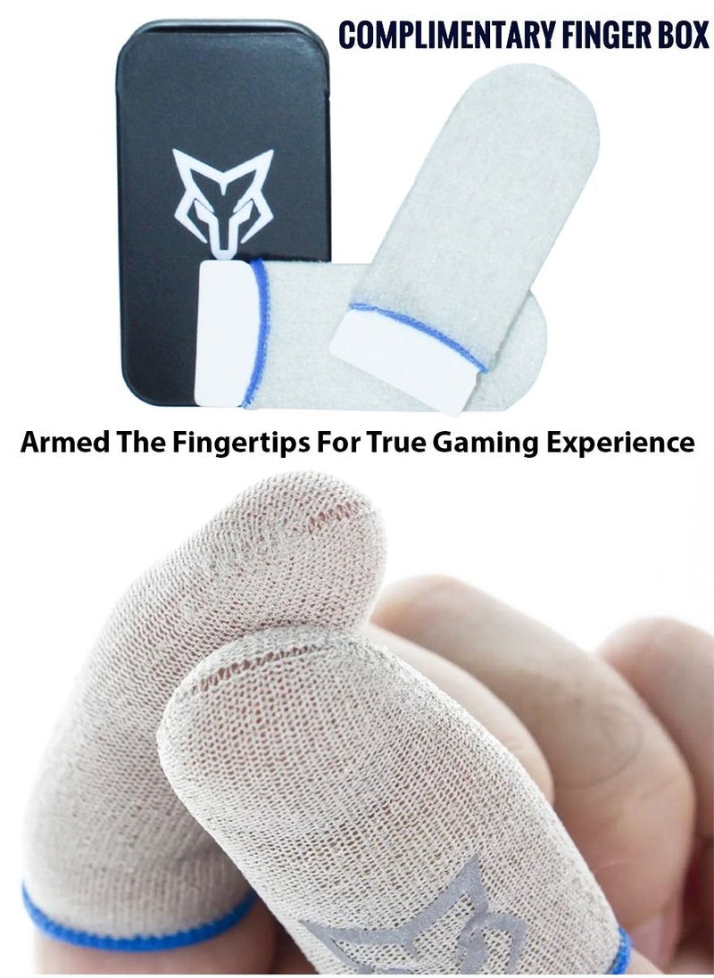 Sarafox - High Quality Gaming Thumb Finger Sleeves Pair With Storage Case, Super Highly Sensitive Smooth Operation, Sweat Absorbing, Breathable, Perfect For Mobile Game,  for Phones Gaming Ultimate Performance - Image 1
