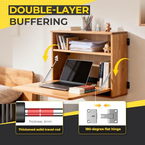Eegoowa Drop Down Gas Strutswith 90 Degree Page Turning axisGas Spring Hingefor Cabinet and Desk Downward Flap Slowly DownOnly Open Down The Door 4 Silver - Image 3