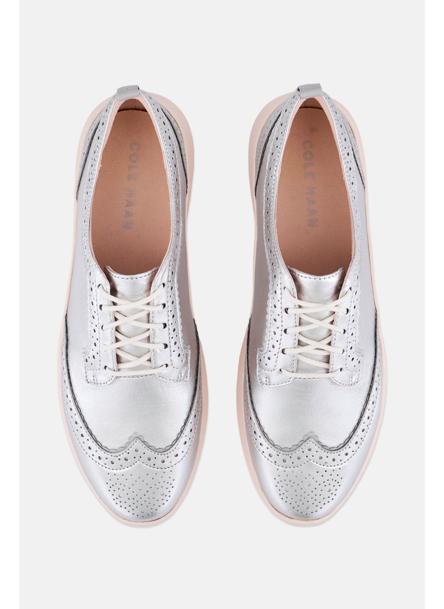 COLE HAAN Women Medium Lace Up Casual Shoes, Silver  - Image 3