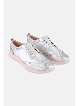 COLE HAAN Women Medium Lace Up Casual Shoes, Silver  - Image 1