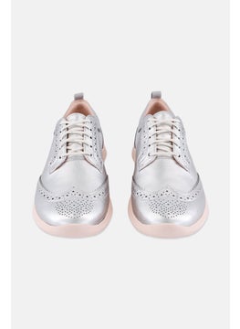 COLE HAAN Women Medium Lace Up Casual Shoes, Silver  - Image 4