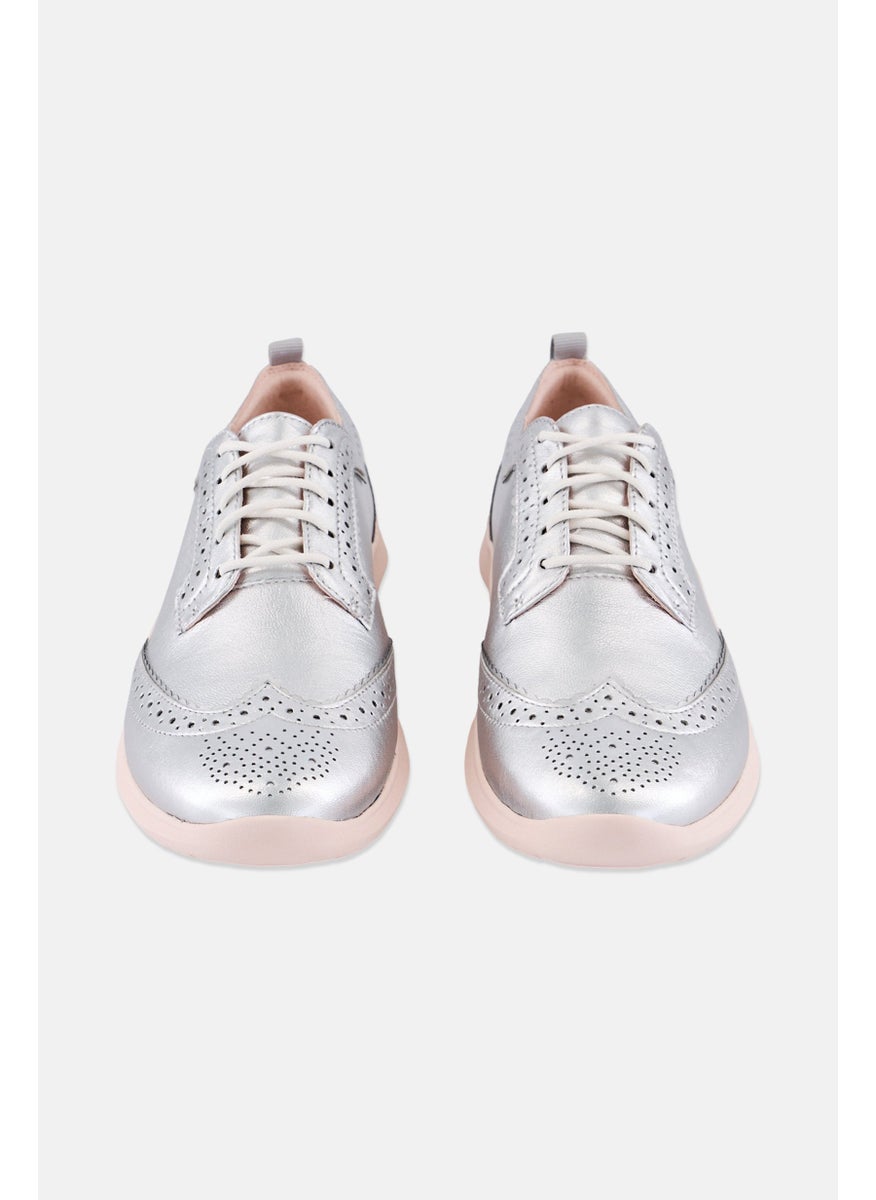 COLE HAAN Women Medium Lace Up Casual Shoes, Silver  - Image 4