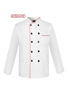 NIBEMINENT Unisex Chef Uniform Professional Chef Uniform with Stand Collar  Sleeves Double Breasted Design for Restaurant for Men  - Image 1