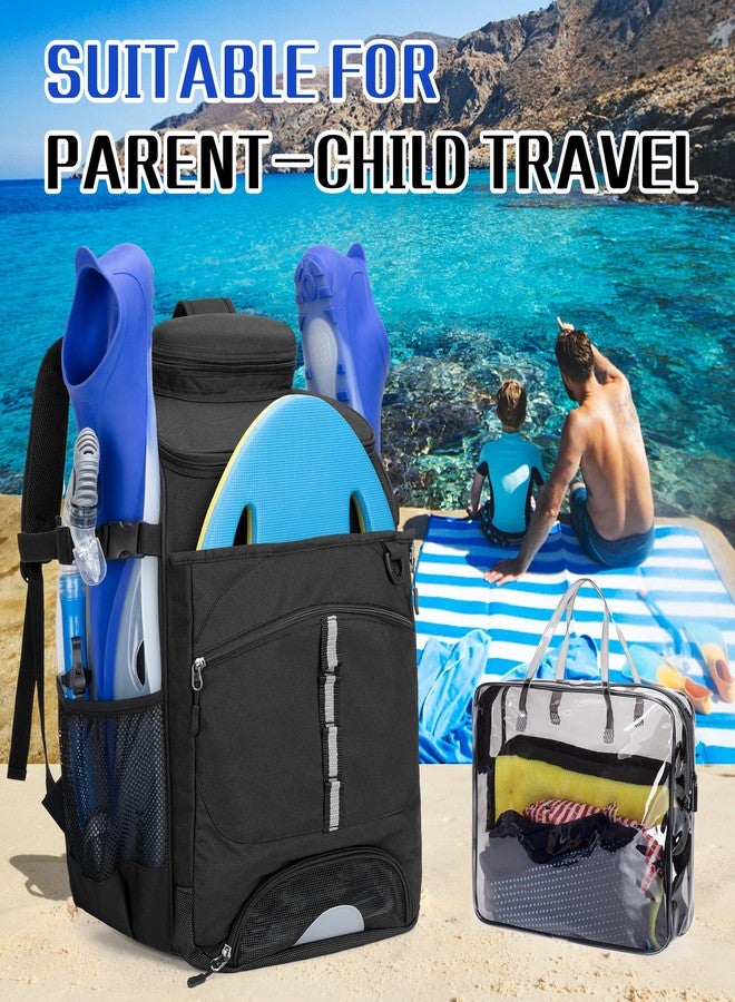 GOBUROS Swim Backpack for Swimmers, Swim Equipment Bag with Additional PVC Transparent Bag for Workout Gear, Swimming Backpack for Swimming, Pool, Beach and Gym, Black - Image 5