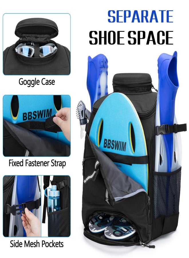 GOBUROS Swim Backpack for Swimmers, Swim Equipment Bag with Additional PVC Transparent Bag for Workout Gear, Swimming Backpack for Swimming, Pool, Beach and Gym, Black - Image 2