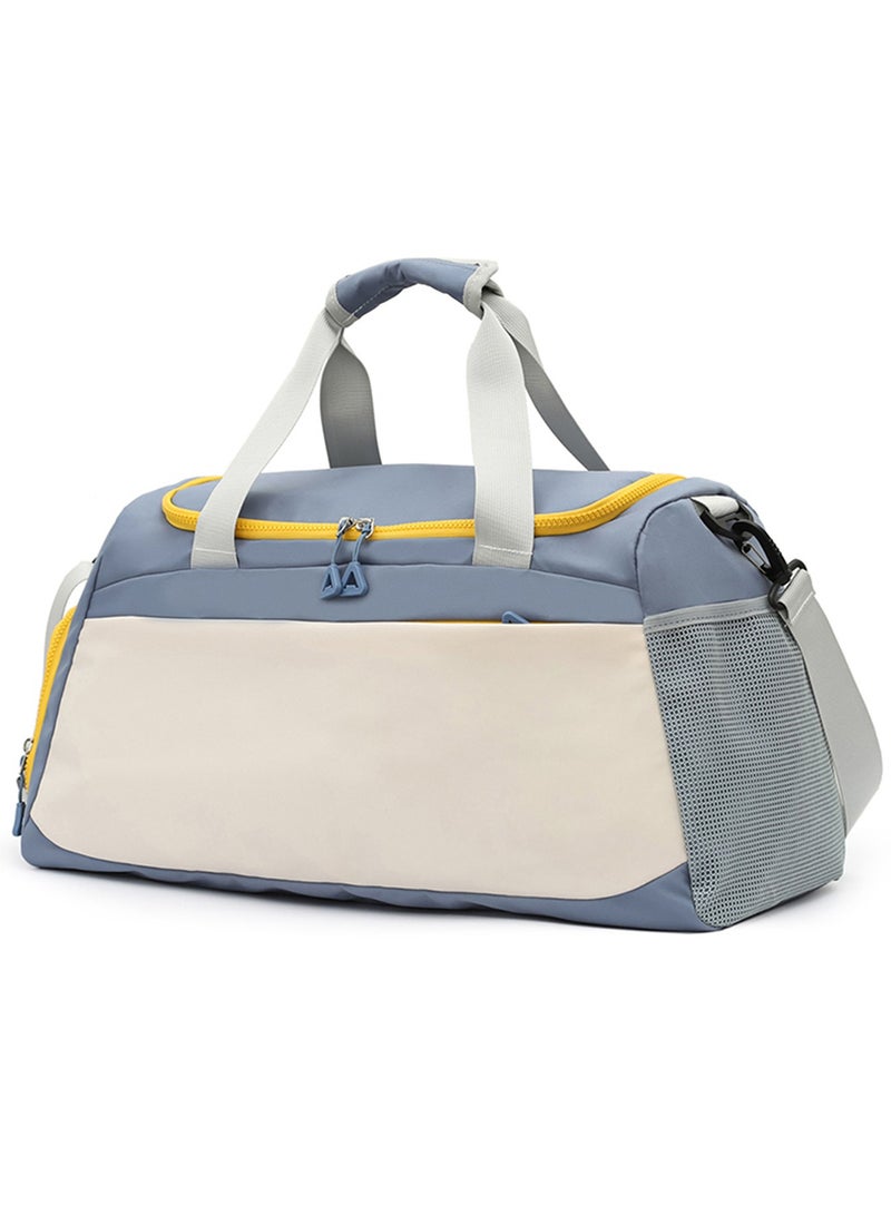 Qiccijoo Qiccijoo Sports Gym Bag Travel Duffel Bag with Shoes Compartment and Wet Pocket for Men Women,50L Large Weekend Overnight Luggage Bag Carry on Bag Yoga Tote Bags(Blue) - Image 1