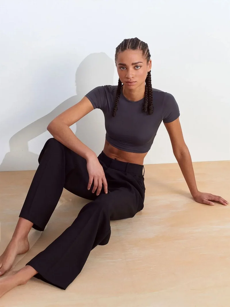 ديلفين Dilvin Women’s Slim Fit Crop T-Shirt