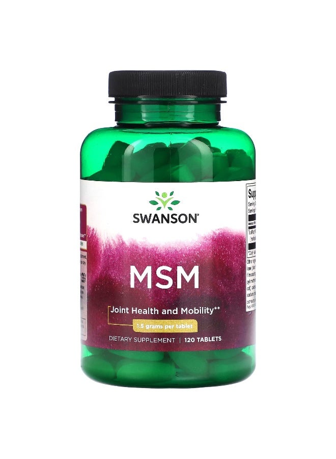 Swanson, MSM, 1.5 g, 120 Tablets - Image 1