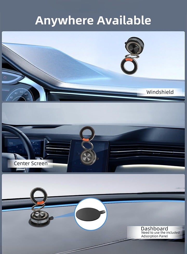 360° Adjustable Vacuum Suction Bracket For MagSafe Car Mount,Zinc Alloy Vacuum Magnetic Phone Holder,Cell Phone Holders For Car/Home/Travel,Suction Car Mount For iPhone 16/15/14/13/12/Android - Image 3