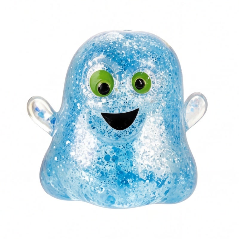 Ghost Stress Ball 8.5x6.5x7cm Slow Rise Squishy - Silver Sequin Anxiety Relief Toy for Home Office Travel - Image 5