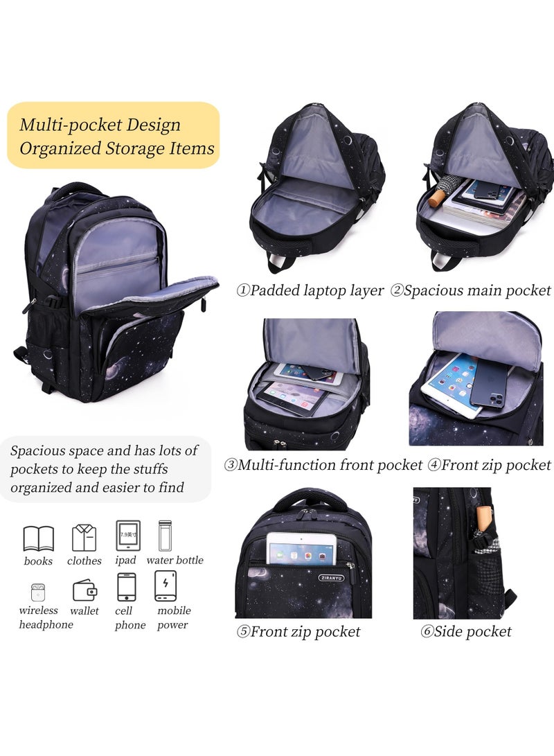 ZIRANYU حقيبة ظهر بعجلات للأولاد، حقيبة ظهر بعجلات للأطفال، مناسبة للأولاد، حقيبة عربة، حقيبة مدرسية بعجلات مع حقيبة غداء، حقيبة قرطاسية (أزرق) - Image 4