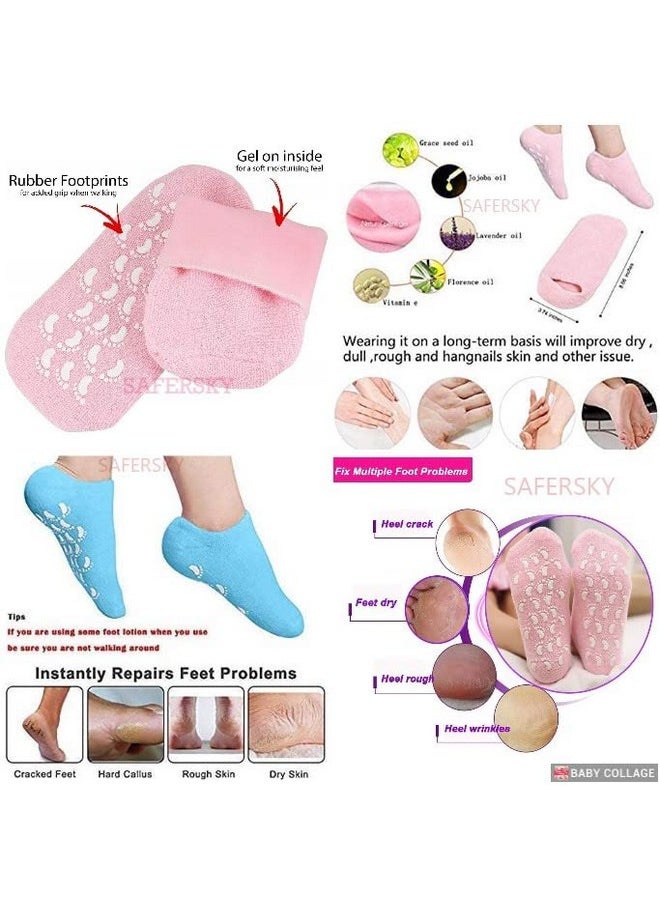 SAFERSKY SAFERSKY Moisturizing Gel Socks, Ultra-Soft Moisturizing Socks with Spa Quality Gel for Moisturizing, Gel Socks Helps Repair Dry Cracked Skins,Spa Gel Heel Socks for Woman (Color May Vary)  - Image 4