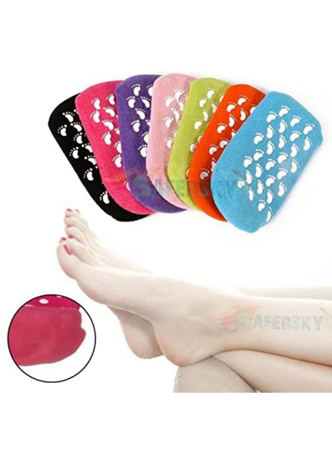 SAFERSKY SAFERSKY Moisturizing Gel Socks, Ultra-Soft Moisturizing Socks with Spa Quality Gel for Moisturizing, Gel Socks Helps Repair Dry Cracked Skins,Spa Gel Heel Socks for Woman (Color May Vary)  - Image 3