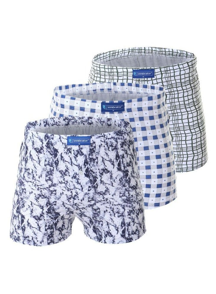 Embrator Pack of 3 Printed Cotton 100% Boxer for Men - Image 1