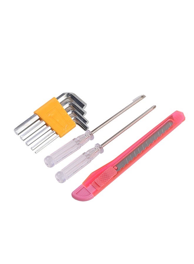 LAWAZIM Hexagon Key With Knife And 2-Piece Screwdrivers Set - Metric L-Shaped Allen Wrenches (2-6mm), Snap-Off Blade Cutter, Phillips and Flat Head - Ideal for DIY, Repairs, Furniture, Electronics - Image 1