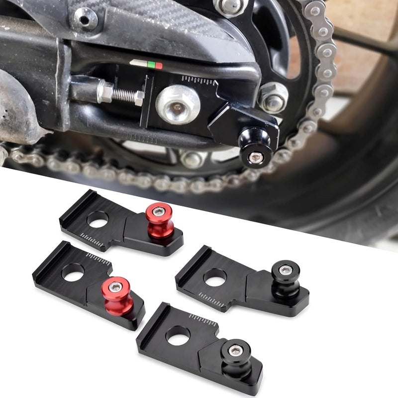 LEDISHUN Motorcycle Chain Tensioner and Swing Arm Sliders Spools Kit for Honda CBR500R CB500X CB500F (2019-2023) - Red - Image 1