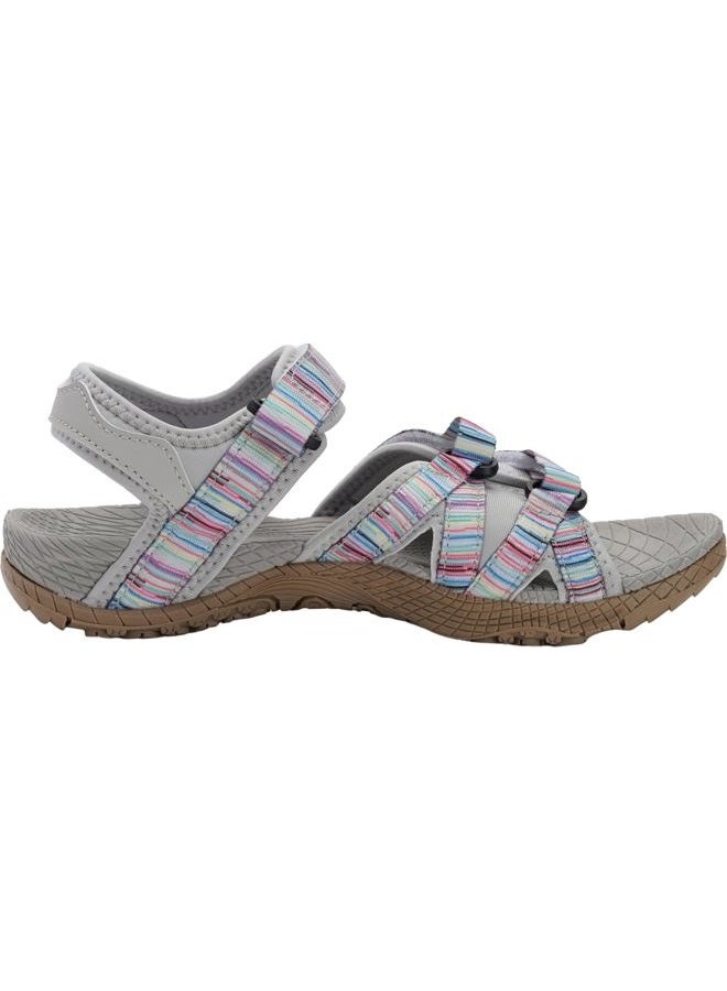 WHITIN Women's Hiking Sandals with Arch Support Walking Size 10 Cushion Sport Adjustable Hooks Resistant Outdoor Waterproof GreyMulti 40 - Image 3