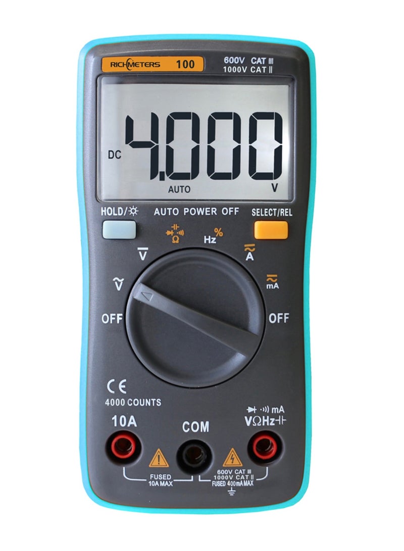 RICHMETERS True RMS Multifunctional LCD Digital Multimeter DMM DC AC Voltage Current Resistance Diode Continuity Capacitance Frequency Duty Tester Measurement Automatic Polarity Identification Ammeter Voltmeter - Image 2