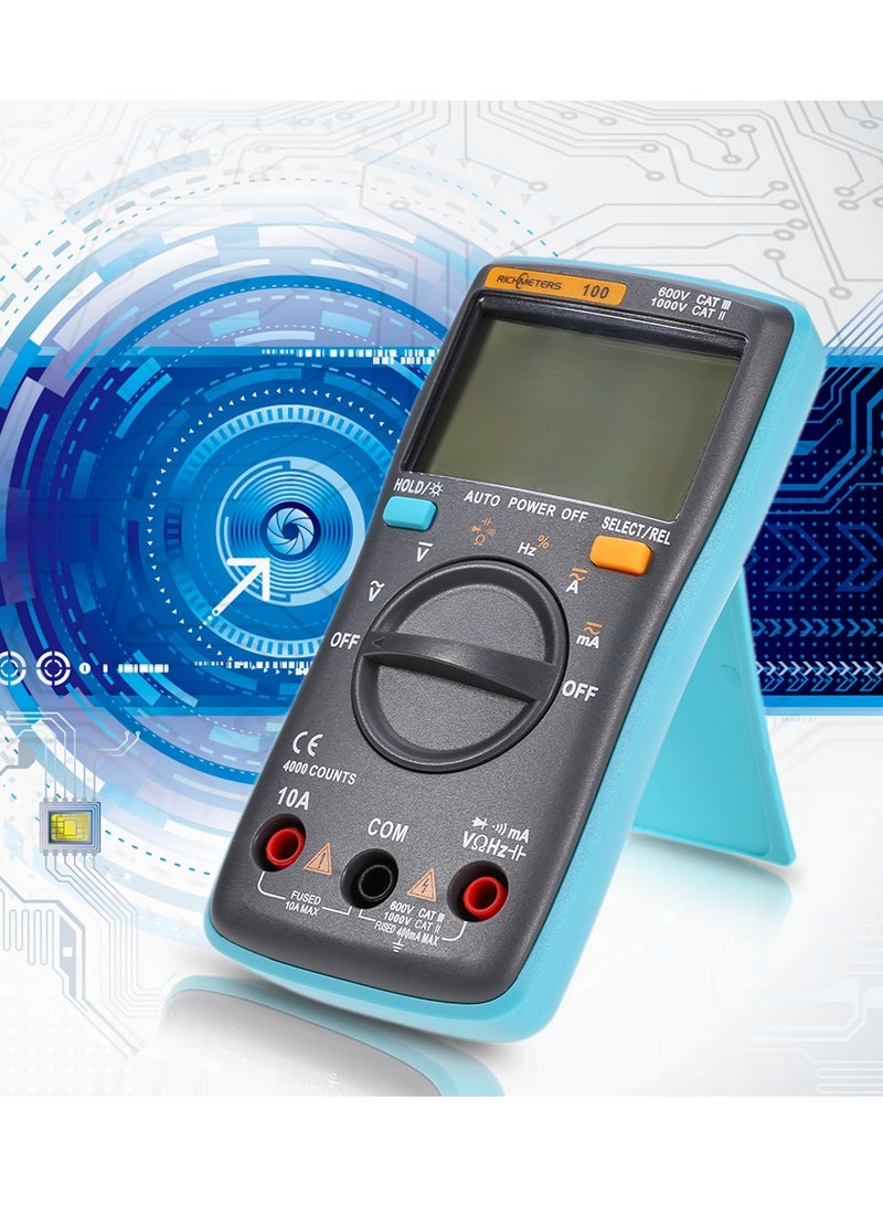 RICHMETERS True RMS Multifunctional LCD Digital Multimeter DMM DC AC Voltage Current Resistance Diode Continuity Capacitance Frequency Duty Tester Measurement Automatic Polarity Identification Ammeter Voltmeter - Image 3