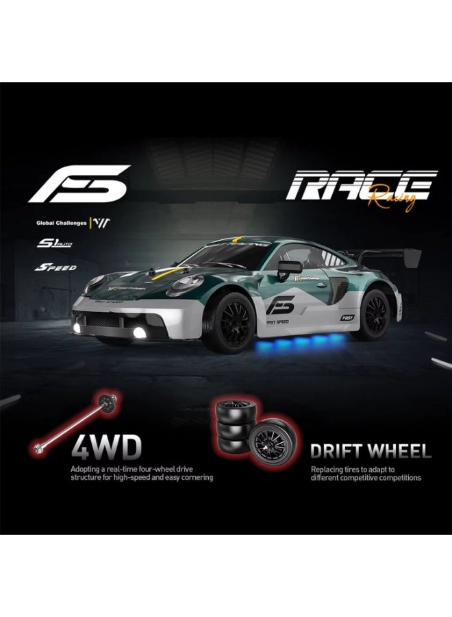 HAIZOL Professional RC Drift Car 1:16 Scale 4WD | 30+ KM/H High Speed with LED Lights | Servo Steering & Interchangeable Tires | 2.4GHz + App Control | Racing & Drift Modes | Ages 8+ - Image 5