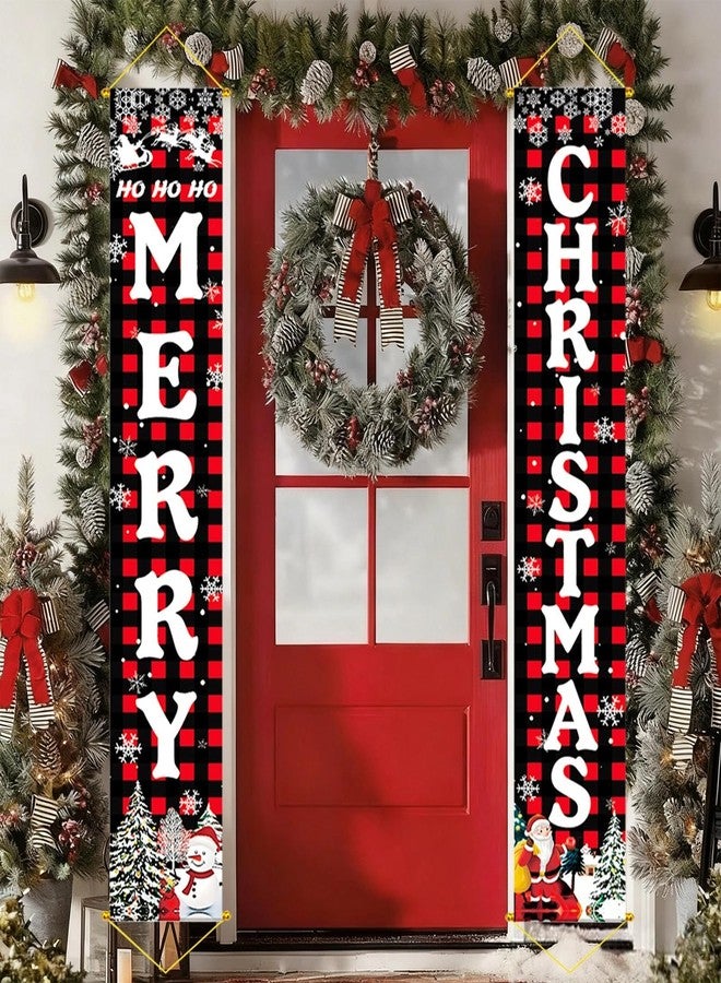 iPartyCool Upgraded, Ideal Christmas Porch Door Decorations, Large 71x12in, Premium Merry-Christmas Banner, NO-DIY, Classic Design, HQ Fabric, HD Printing, Perfect for Outdoor Christmas Decorations Indoor - Image 1