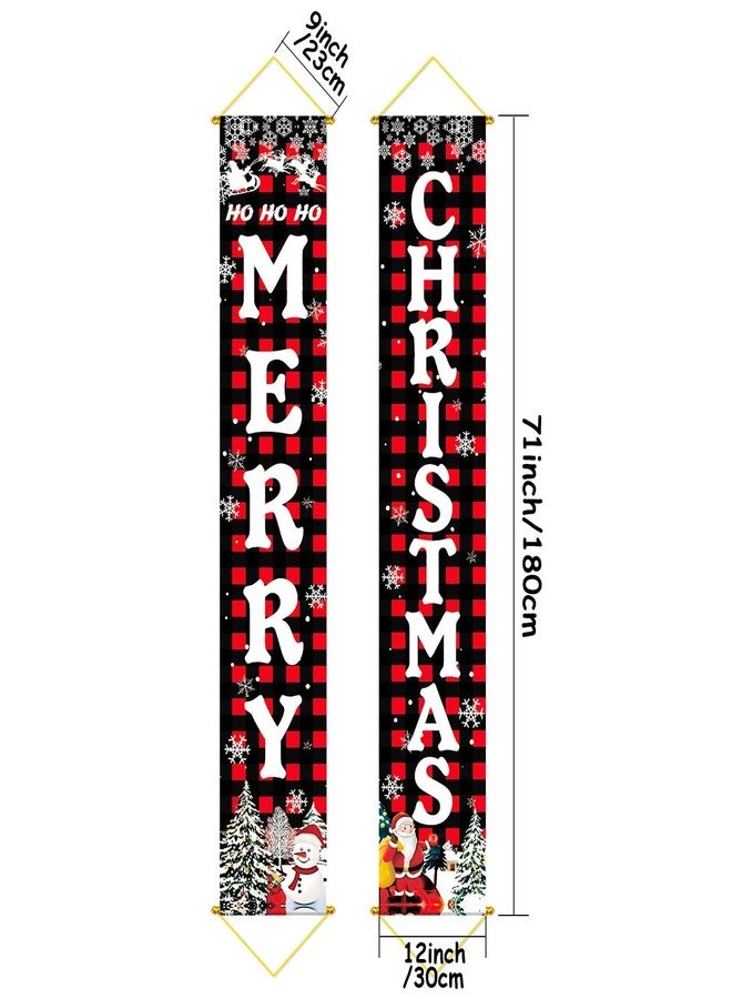 iPartyCool Upgraded, Ideal Christmas Porch Door Decorations, Large 71x12in, Premium Merry-Christmas Banner, NO-DIY, Classic Design, HQ Fabric, HD Printing, Perfect for Outdoor Christmas Decorations Indoor - Image 2