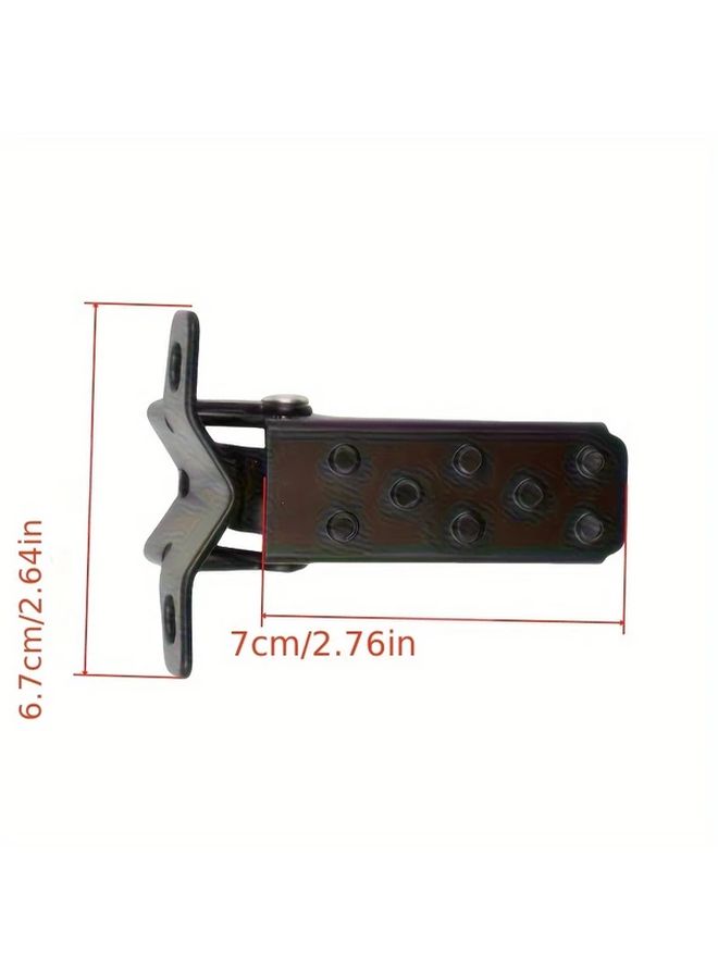 Black Foldable Retro Pipe Clamp On Pedals For Motorcycles Bicycles EVs - Image 2