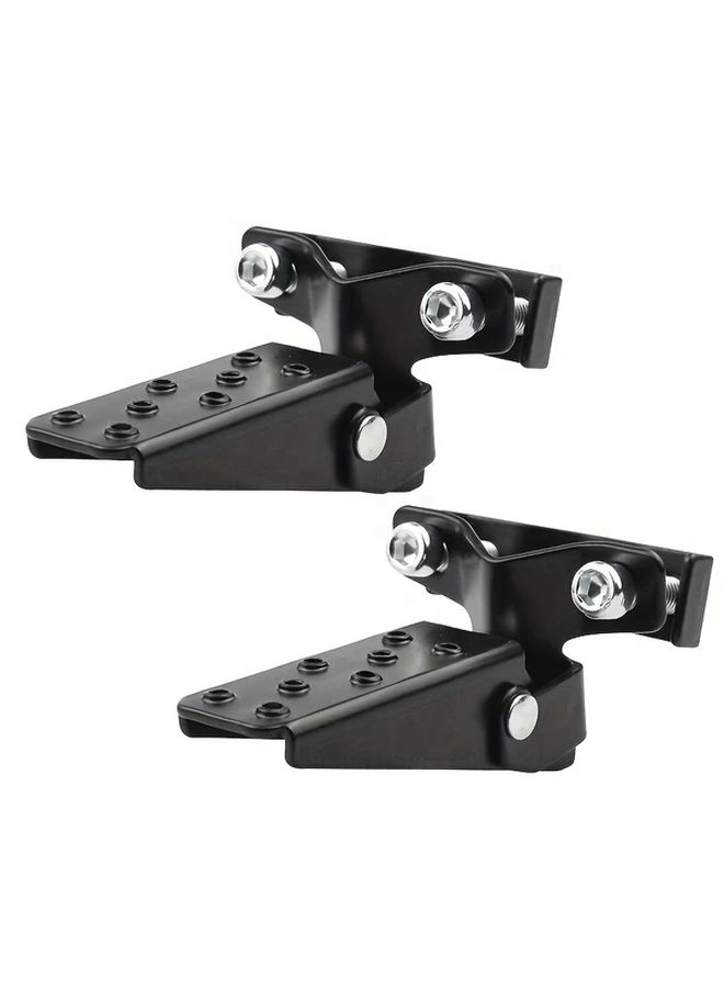 Black Foldable Retro Pipe Clamp On Pedals For Motorcycles Bicycles EVs - Image 3