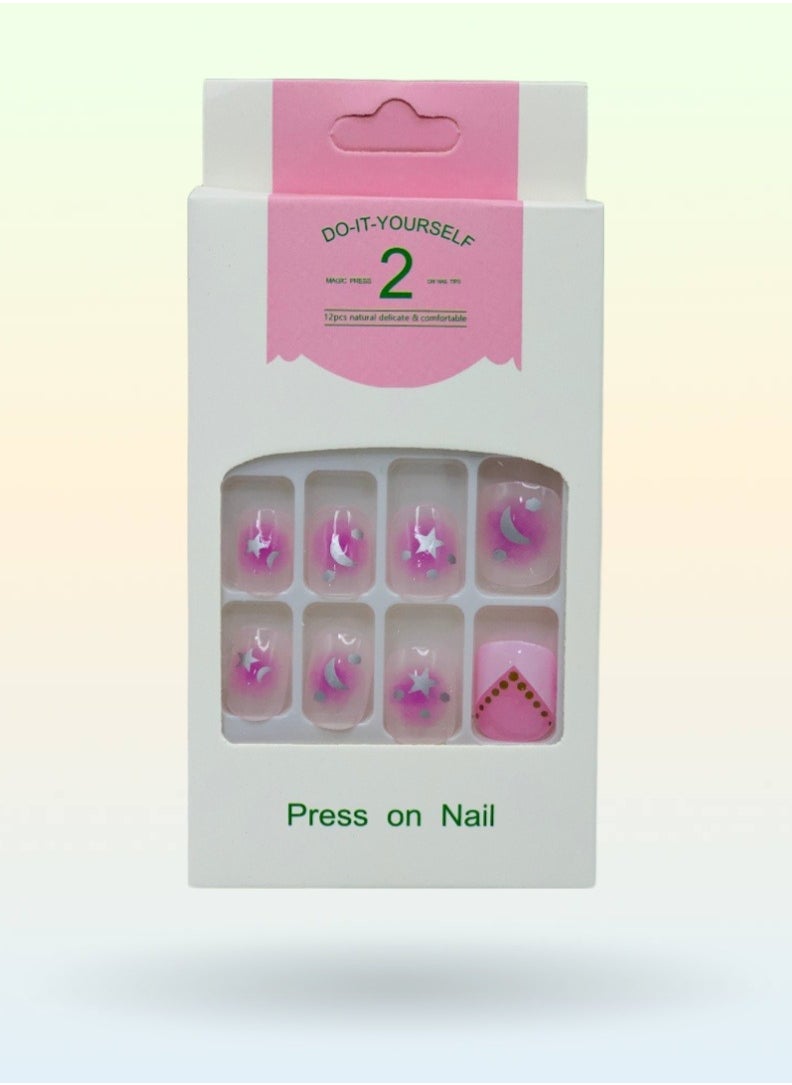 Generic - Elegant Artificial Nails - 12 Pieces with Double-Sided Adhesive for a Perfect Look - Image 1