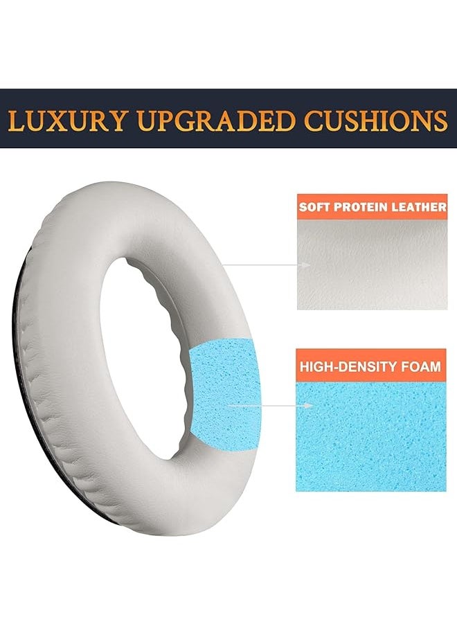 erorex 3 In 1 Ear Pads Replacement For Bose Quiet Comfort 45 Qc 45 Protein Leather Memory Foam Headphone Earpads Ear Cushion Pad For Bose Qc 45 Ear Headsets White  - Image 4
