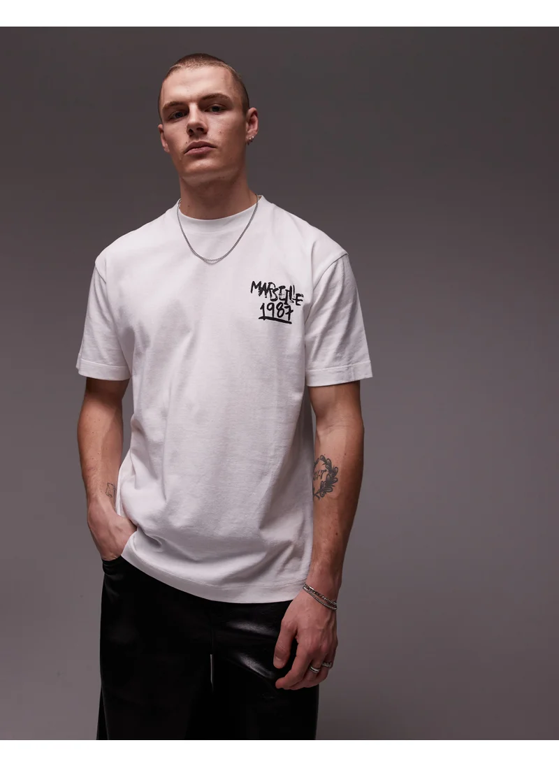TOPMAN Printed Crew Neck Oversized T-Shirt