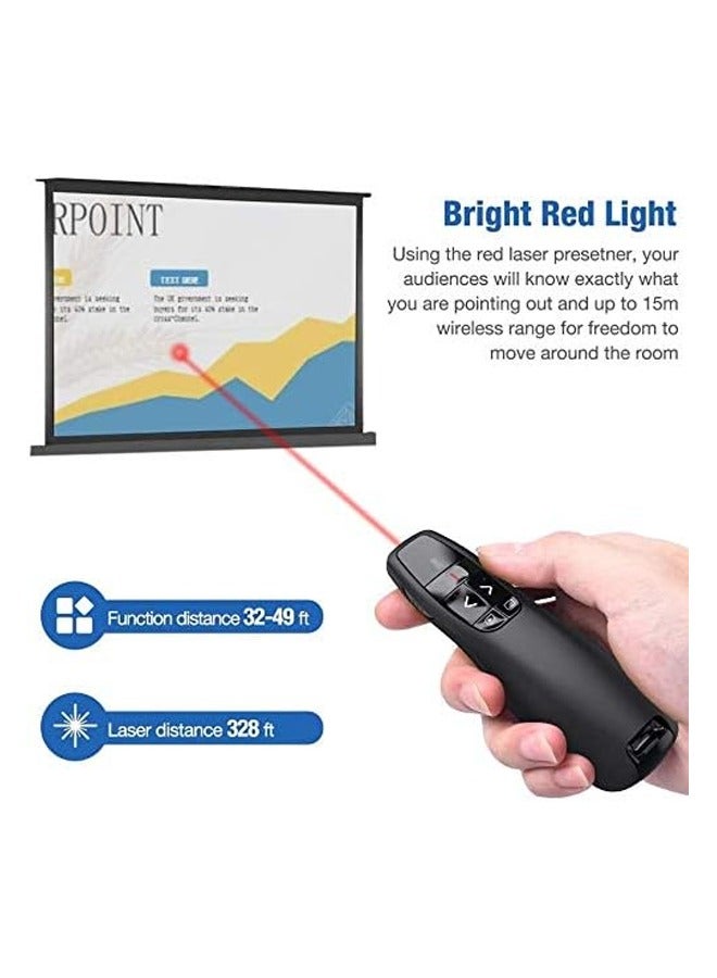 Wireless Presenter Remote Controller, R400 2.4GHz Wireless USB Presenter PowerPoint Red Laser Pen Pointer PPT Clicker for Presentation - Image 4