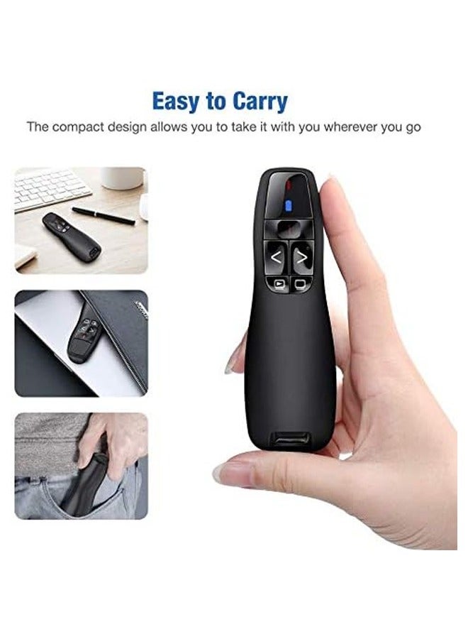 Wireless Presenter Remote Controller, R400 2.4GHz Wireless USB Presenter PowerPoint Red Laser Pen Pointer PPT Clicker for Presentation - Image 5