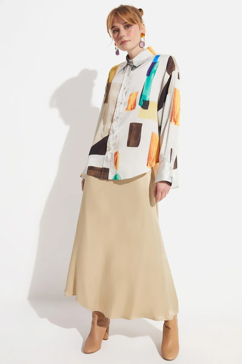 جون Geometric Patterned Shirt