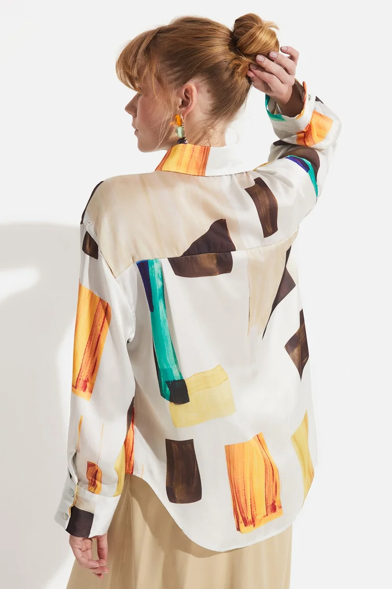 جون Geometric Patterned Shirt